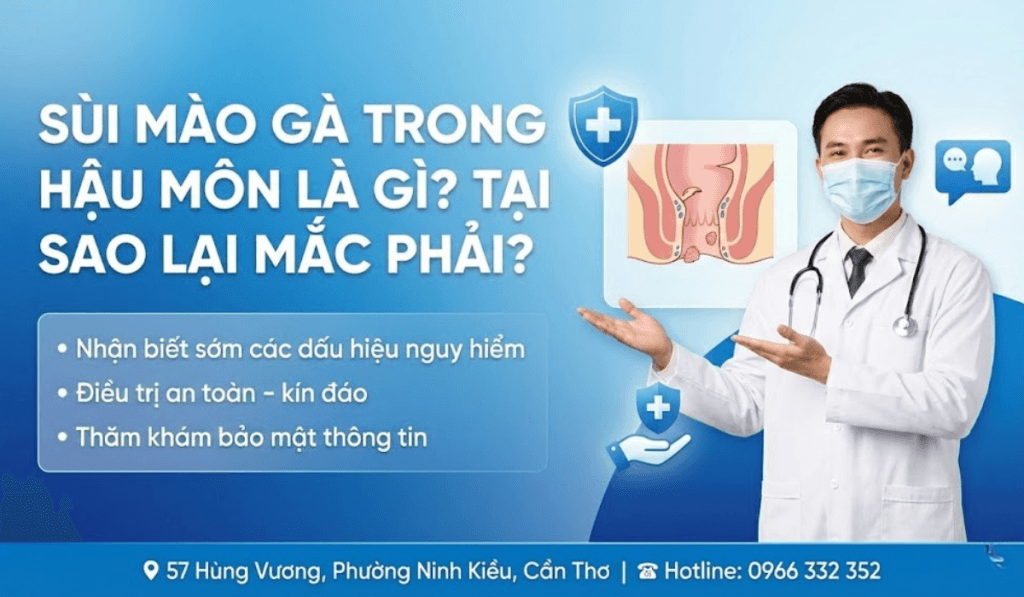 Sùi mào gà trong hậu môn là gì Tại sao lại mắc phải