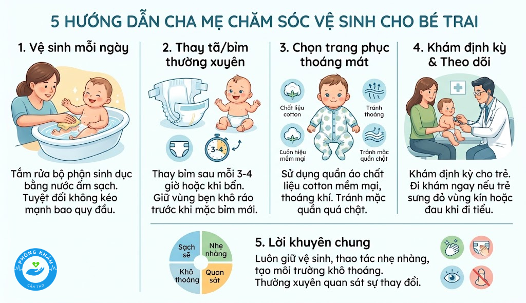 Hương dẫn cha mẹ chăm sóc vùng kín trẻ nhỏ